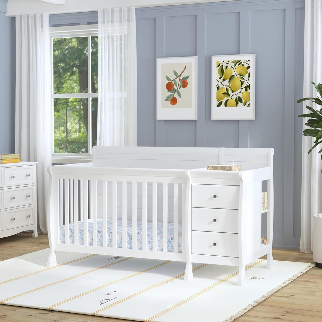 DaVinci Kalani 4-in-1 Convertible Crib and Changer Combo in White