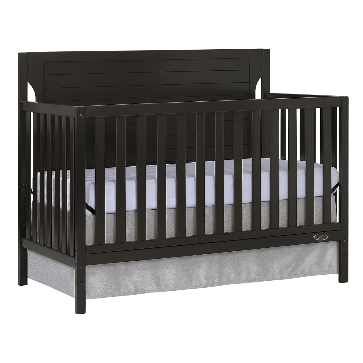 Dream On Me Cape Cod 5-In-1 Convertible Crib In Pebble Grey, Greenguard Gold And JPMA Certified, Built Of Sustainable New Zealand Pinewood, 3 Mattress Height Positions