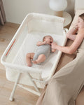 BEKA Bassinet Bedside Sleeper for Baby, 2 in 1 Baby Crib for Newborn, Bedside Bassinet with 4 Auto-Lock Wheels & Adjustable Height, Breathable Mesh Sides & Soft Mattress
