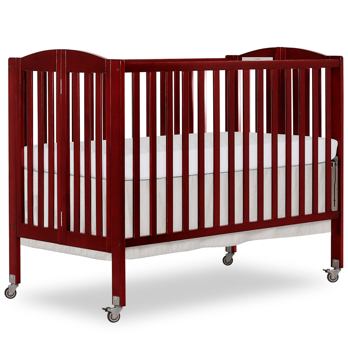 Dream On Me Full Size 2-in-1 Folding Baby Crib, GREENGUARD Gold, White