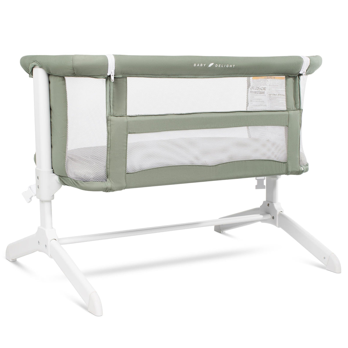 Baby Delight Beside Me Serenity Bassinet | Lightweight Bedside Sleeper & Baby Bassinet | 7-Position Height Adjustment | 100% GOTS Certified Organic Cotton Fabric | Organic Oat