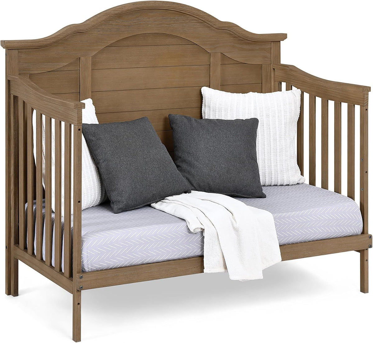Delta Children Simmons Kids Asher 6-in-1 Convertible Crib with Toddler Rail, Aged Oak