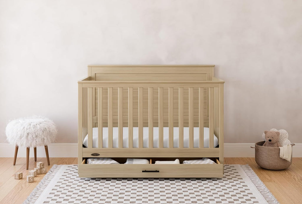 Graco Tristan 5-in-1 Convertible Crib with Drawer, Driftwood