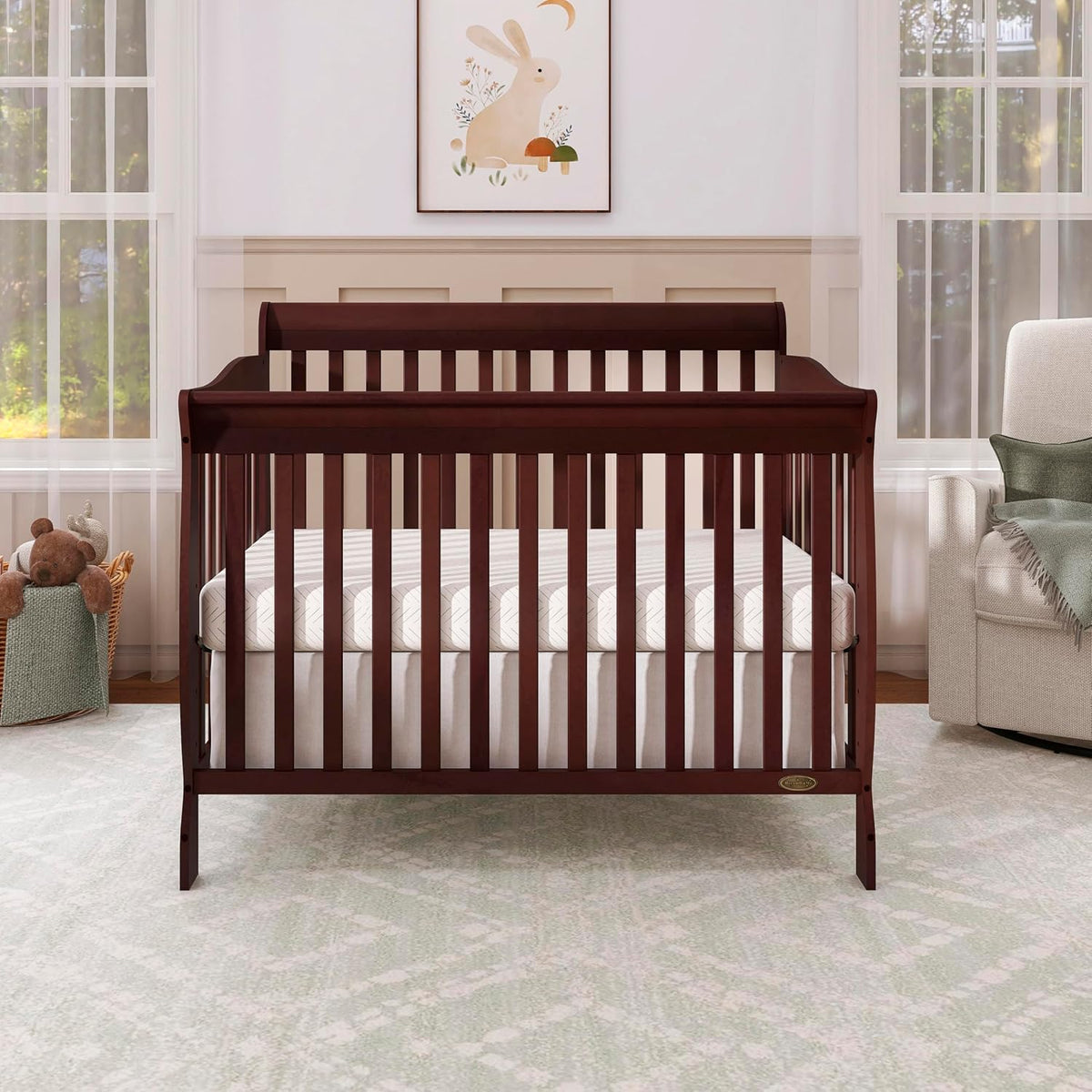 Dream On Me Ashton 4-in-1 Convertible Crib in Espresso, Greenguard Gold, JPMA Certified, Non-Toxic Finishes, Features 4 Mattress Height Settings, Made of Solid Pinewood