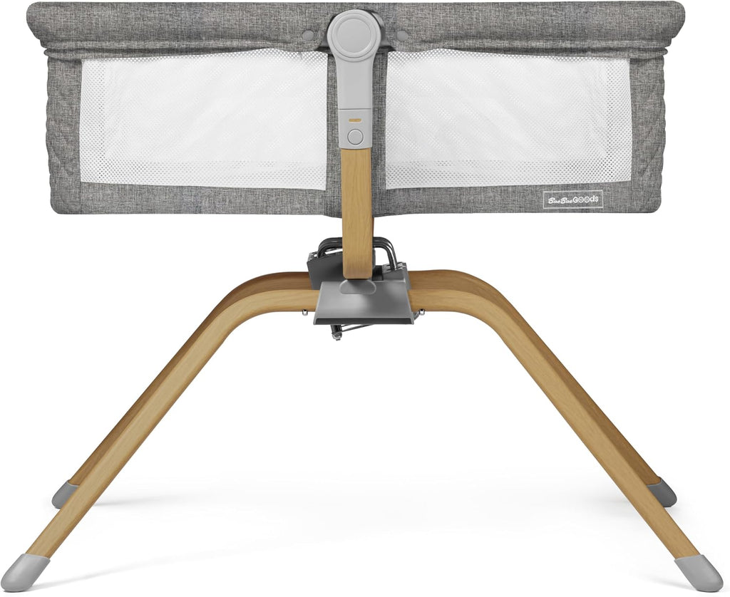 BaeBae Goods Baby Bassinet with Rocking/Gliding, Portable Bedside Sleeper for Baby with Foam Mattress, Baby Bedside Crib for Newborns and Infants with Carrybag (Dark Grey)