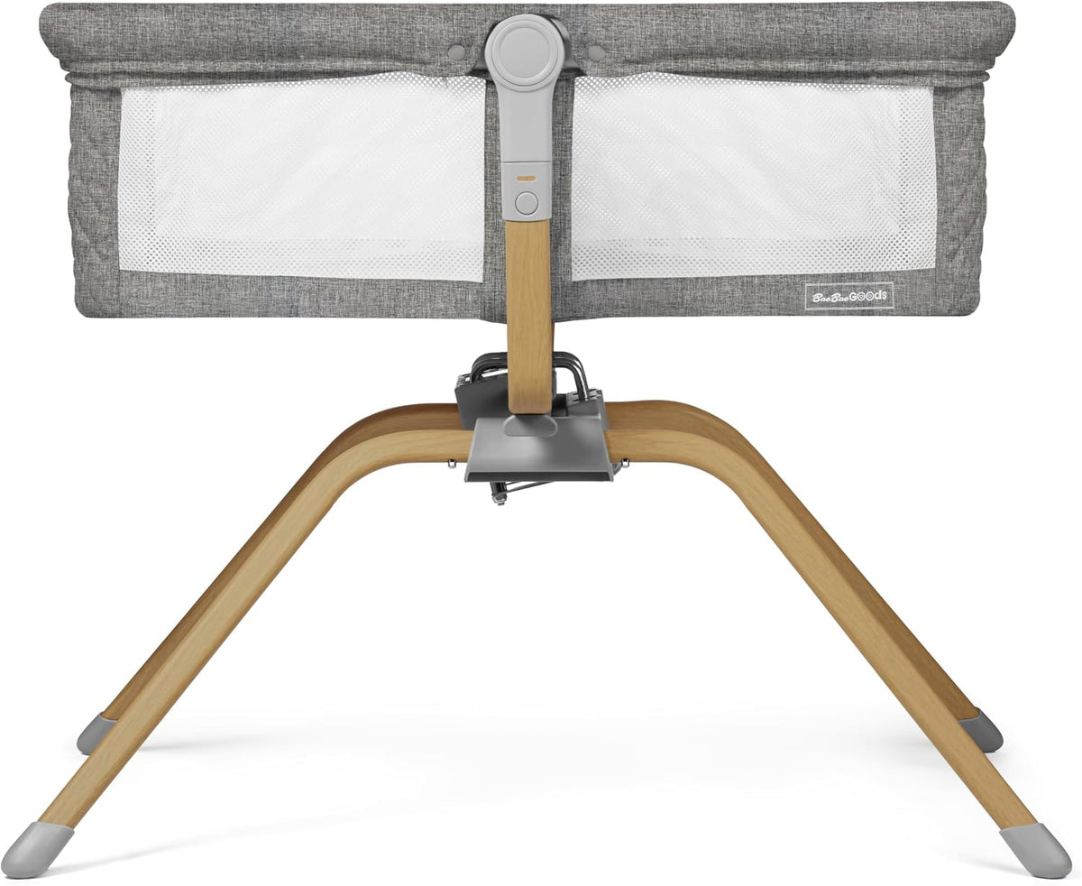 BaeBae Goods Baby Bassinet with Rocking/Gliding, Portable Bedside Sleeper for Baby with Foam Mattress, Baby Bedside Crib for Newborns and Infants with Carrybag (Dark Grey)