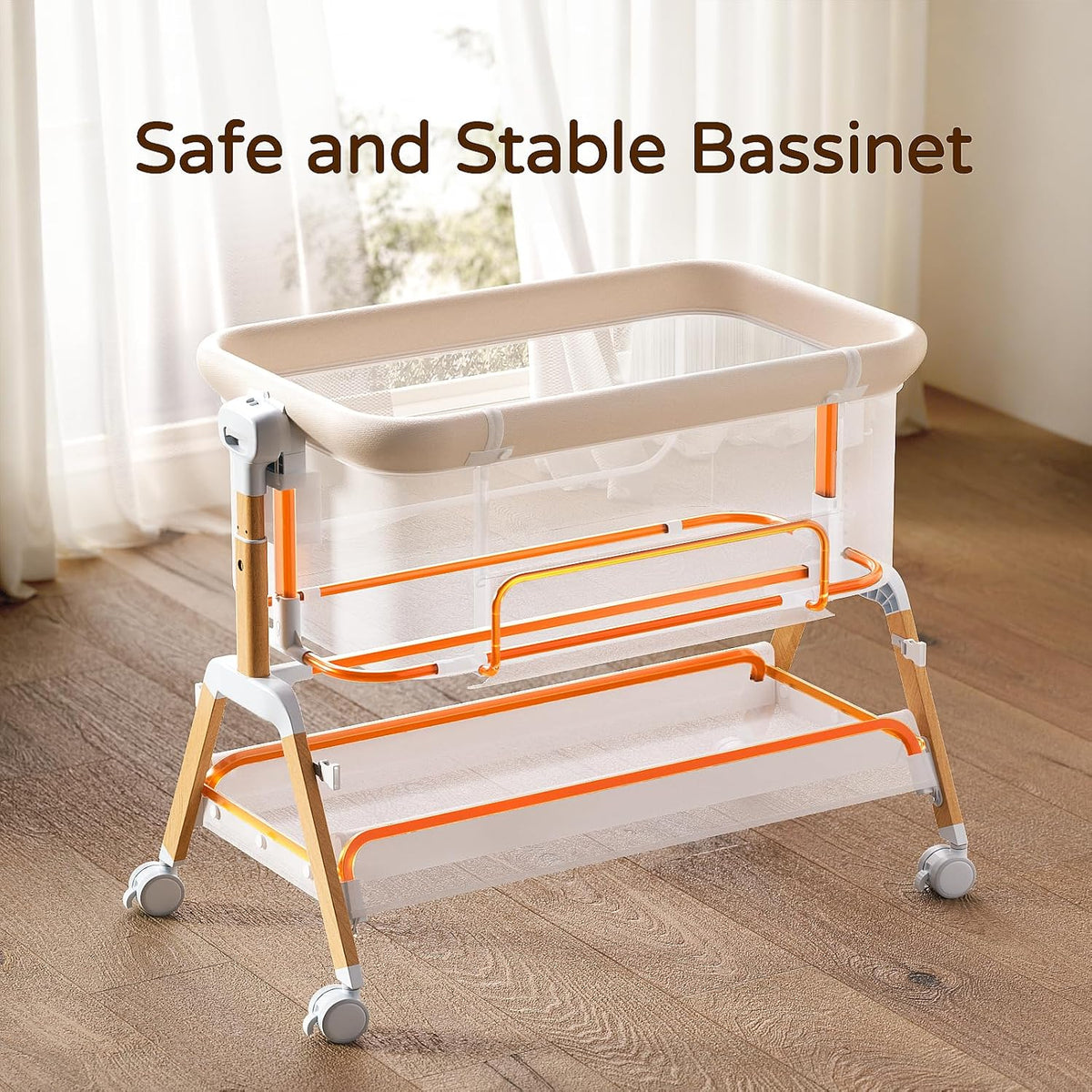 3 in 1 Baby Bassinet Bedside Sleeper,Bedside/Rocking Bassinet for Baby