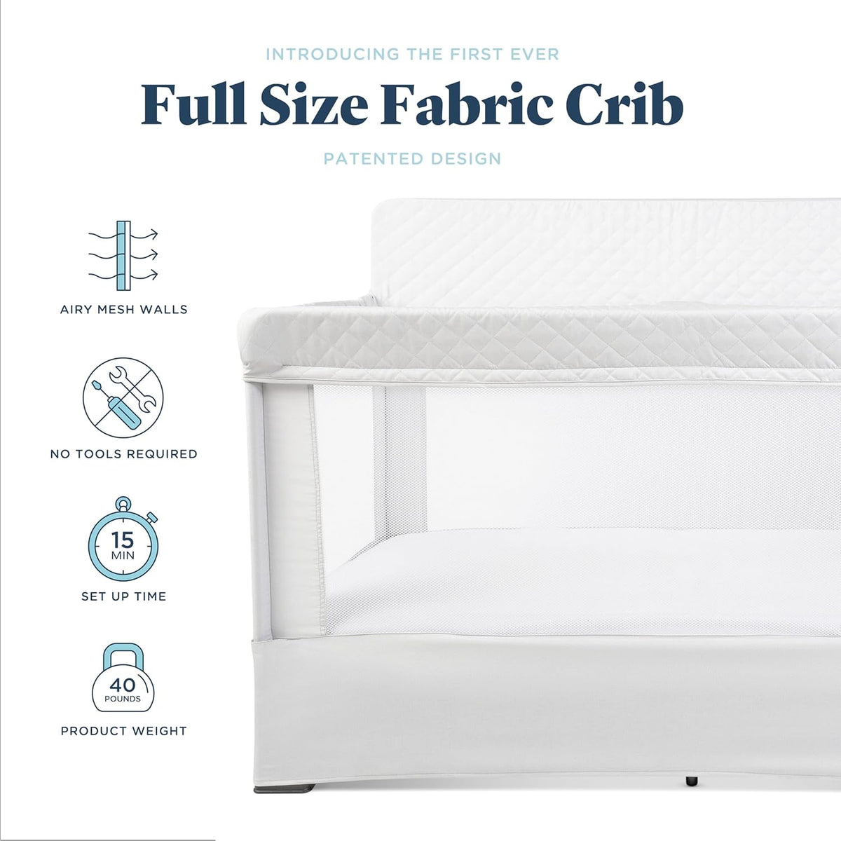 Baby Delight Lunaire Full Size Crib, Driftwood Grey