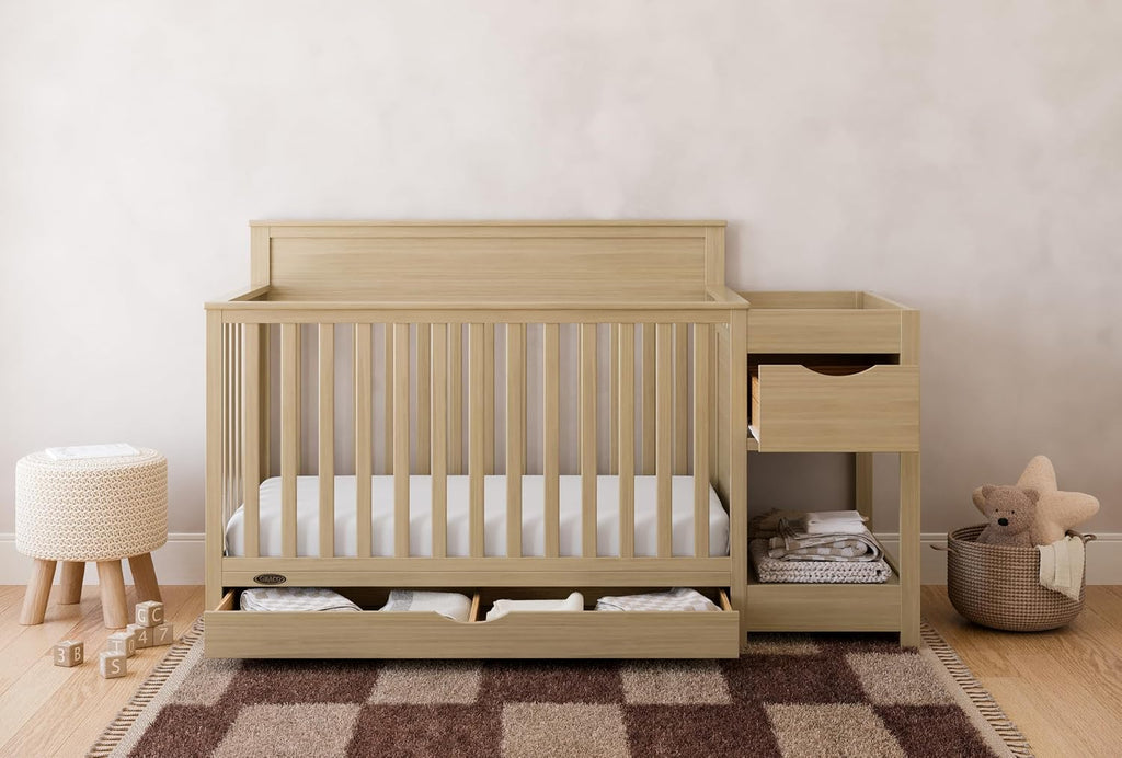 Graco Shiloh 5-in-1 Convertible Crib & Changer with Drawer, Driftwood