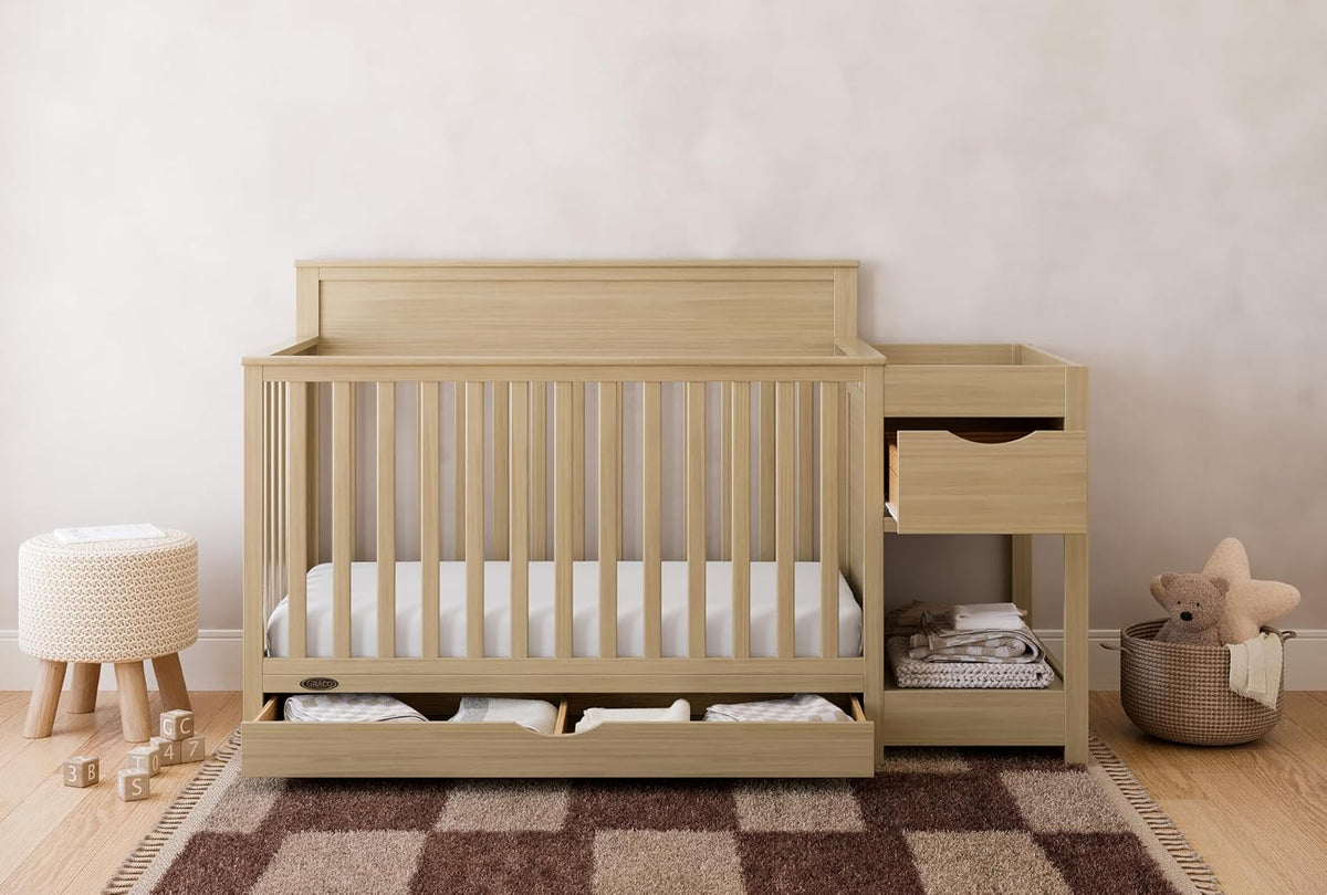 Graco Shiloh 5-in-1 Convertible Crib & Changer with Drawer, Driftwood