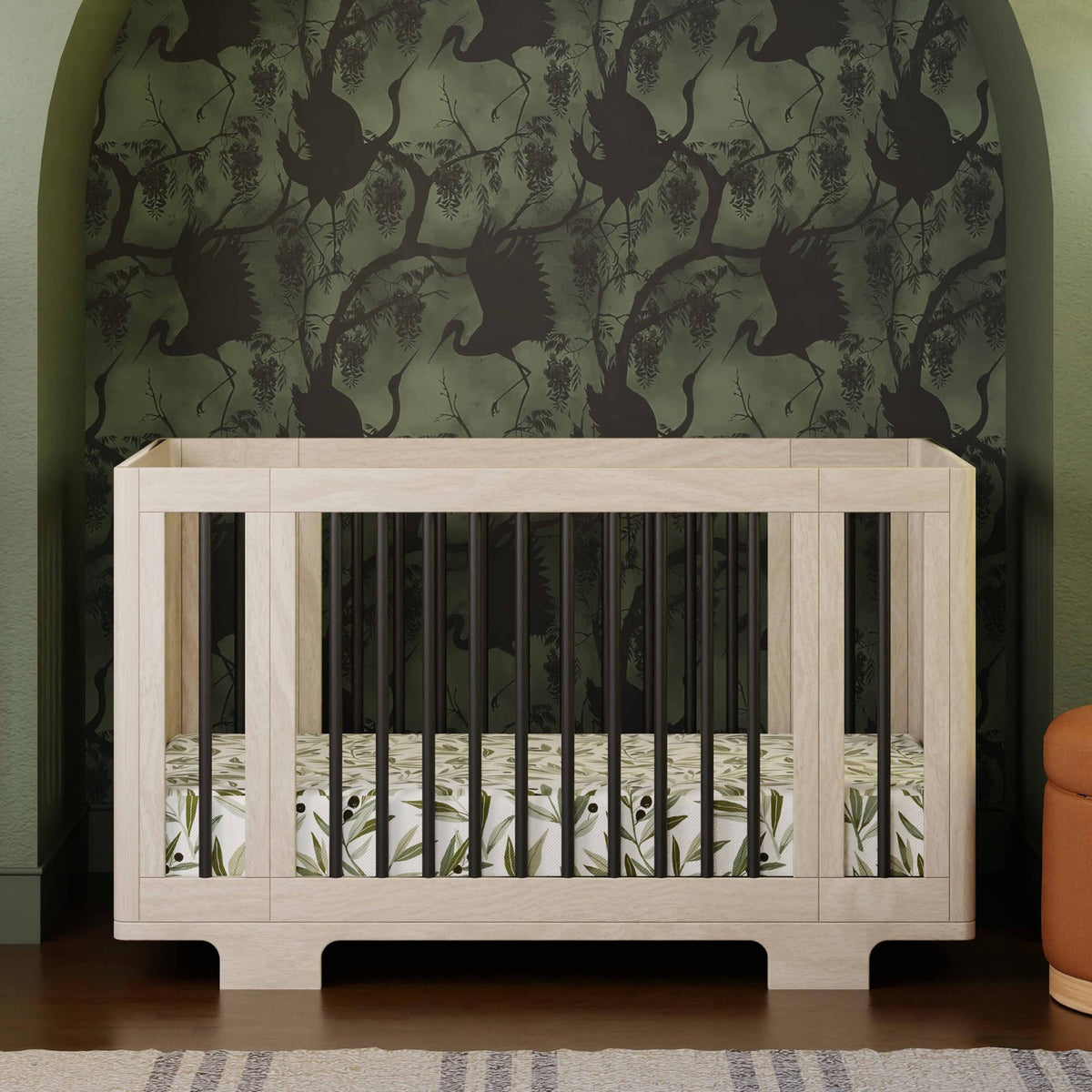 babyletto Yuzu All-Stages Convertible Baby Crib, Natural Walnut