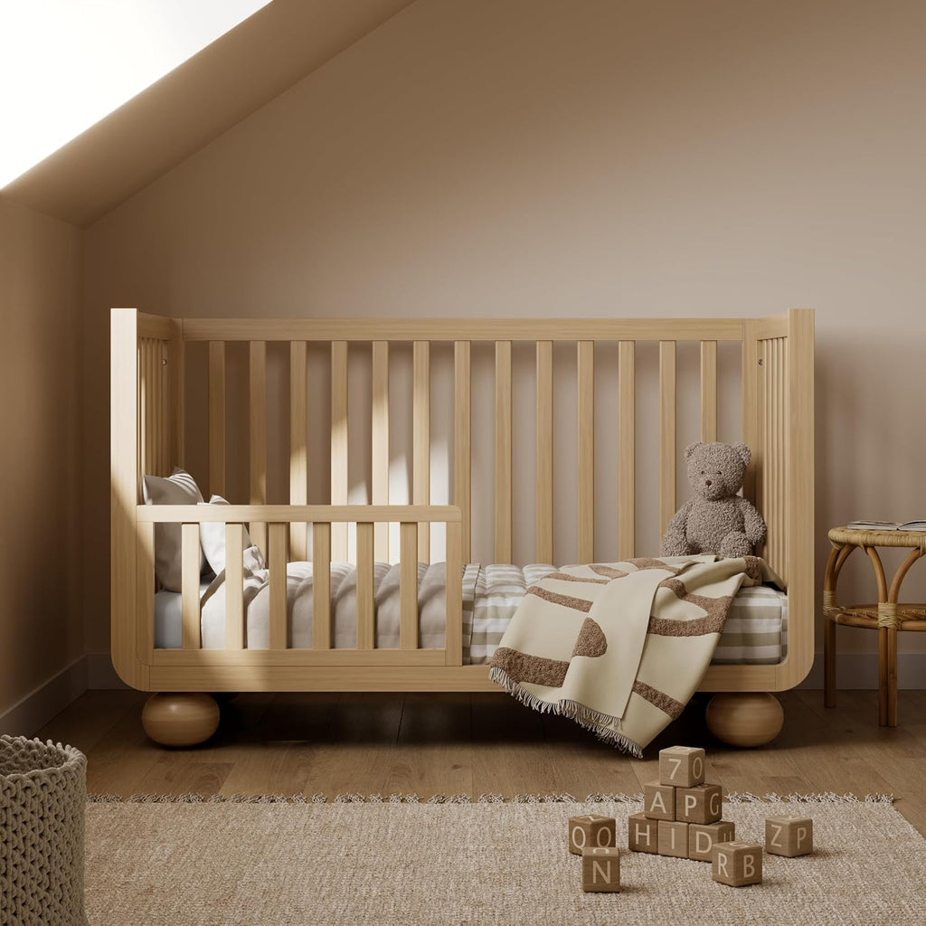 Storkcraft Amalfi 5-in-1 Convertible Crib with Toddler Guardrail, Driftwood