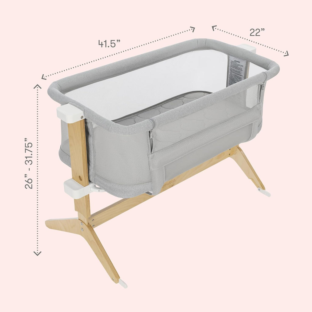 Newton Baby Bassinet & Bedside Sleeper, Breathable, Washable, Grey