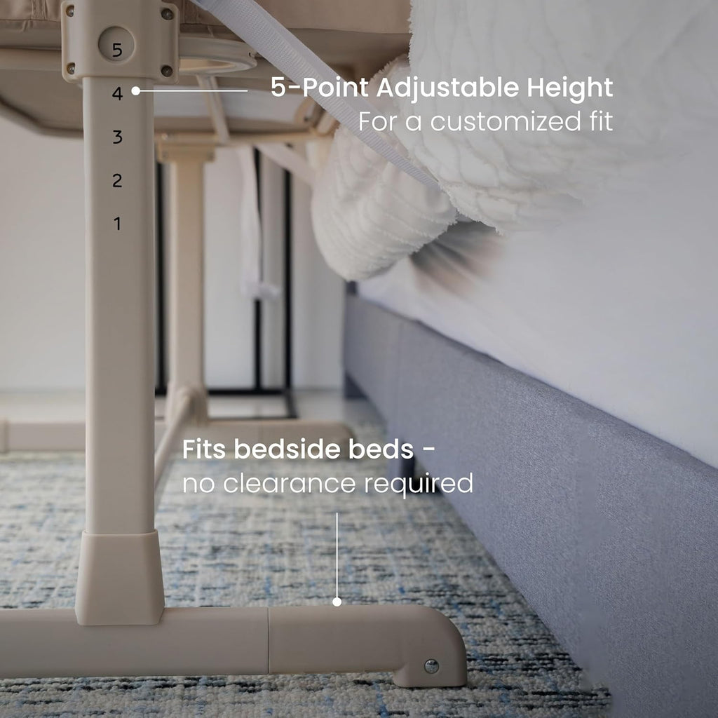 HALO® BassiNest® Bedside Sleeper – Breathable Baby Bassinet Slides Over Bed with Mesh Walls for Airflow & Visibility, Lowering Wall for Easy Access, Fits Most Beds