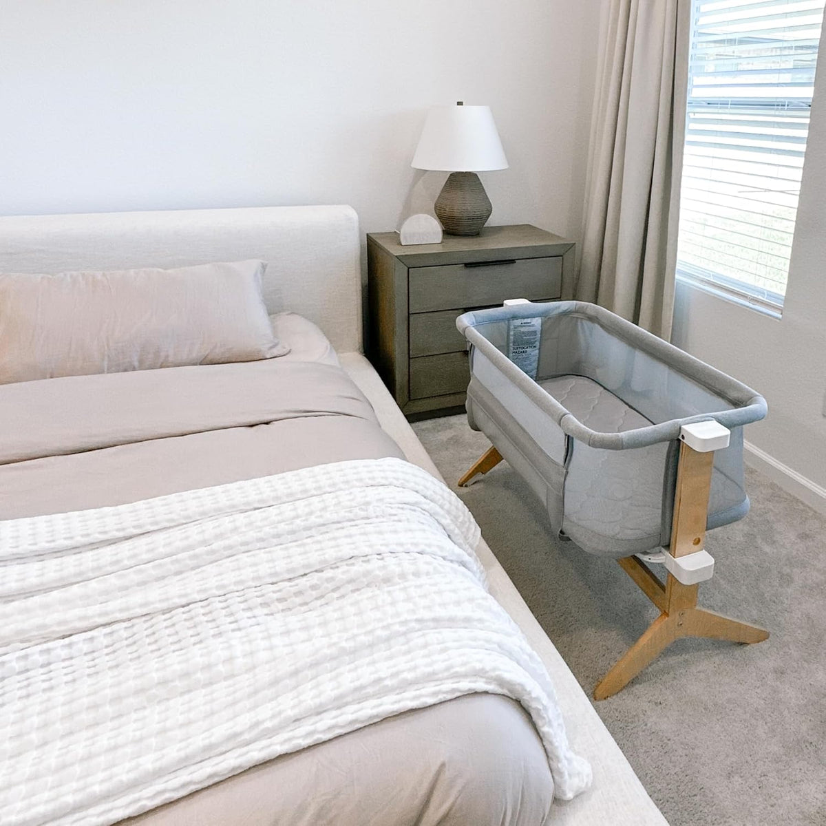 Newton Baby Bassinet & Bedside Sleeper, Breathable, Washable, Grey