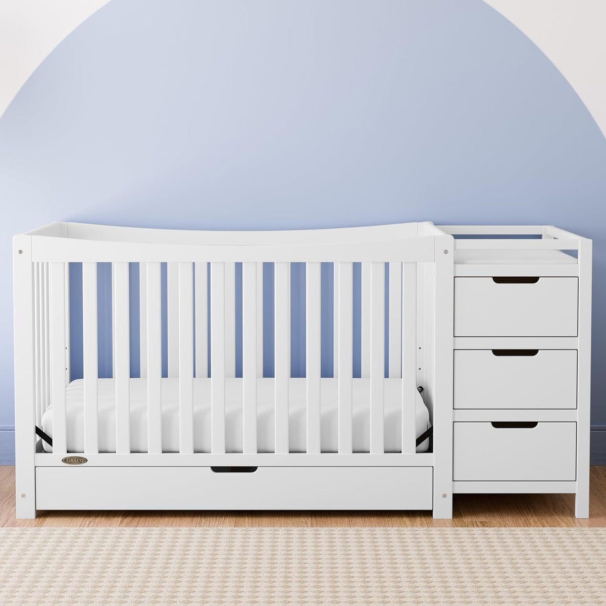 Graco Remi 4-in-1 Convertible Crib & Changer, White