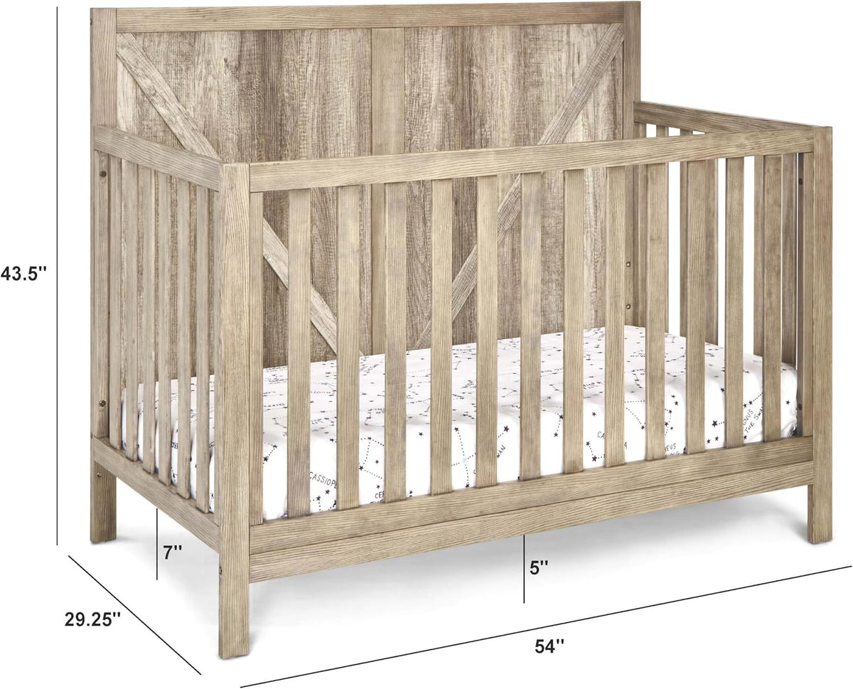 Suite Bebe Barnside 4-in-1 Convertible Baby Crib in Vintage Chestnut
