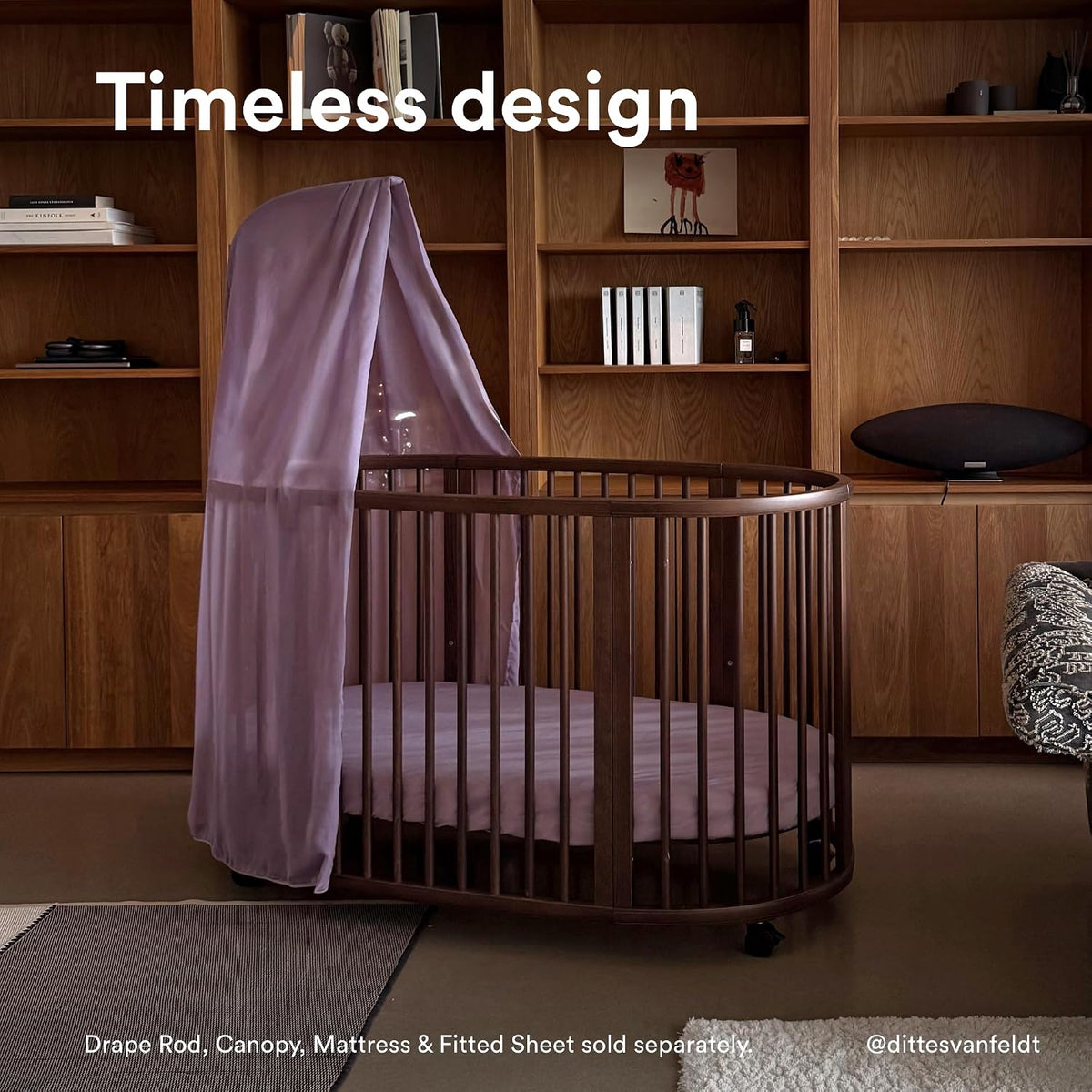 Stokke Sleepi Bed V3 - Suitable for Ages 0-5 Years Old, Warm Brown