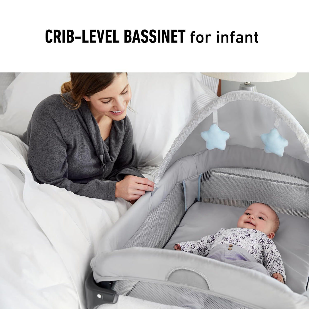 Graco® My View 4 in 1 Bassinet | Infant to Toddler Bassinet with 4 Stages Derby 23.19x33.5x32.25 Inch (Pack of 1)