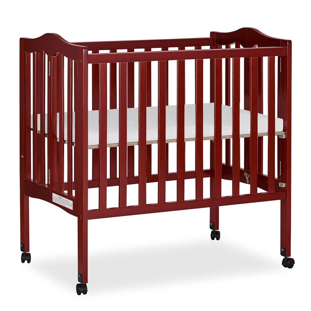 Dream On Me 2-In-1 Lightweight Folding Portable Stationary Side Crib In White, Greenguard Gold Certified, Baby Crib To Playpen, Folds Flat For Storage, Locking Wheels