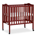 Dream On Me 2-In-1 Lightweight Folding Portable Stationary Side Crib In White, Greenguard Gold Certified, Baby Crib To Playpen, Folds Flat For Storage, Locking Wheels