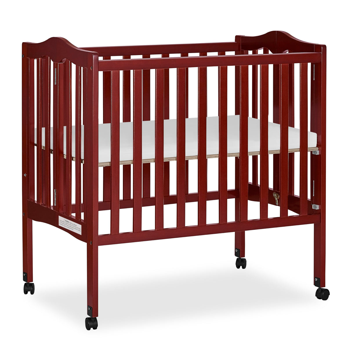 Dream On Me 2-In-1 Lightweight Folding Portable Stationary Side Crib In White, Greenguard Gold Certified, Baby Crib To Playpen, Folds Flat For Storage, Locking Wheels