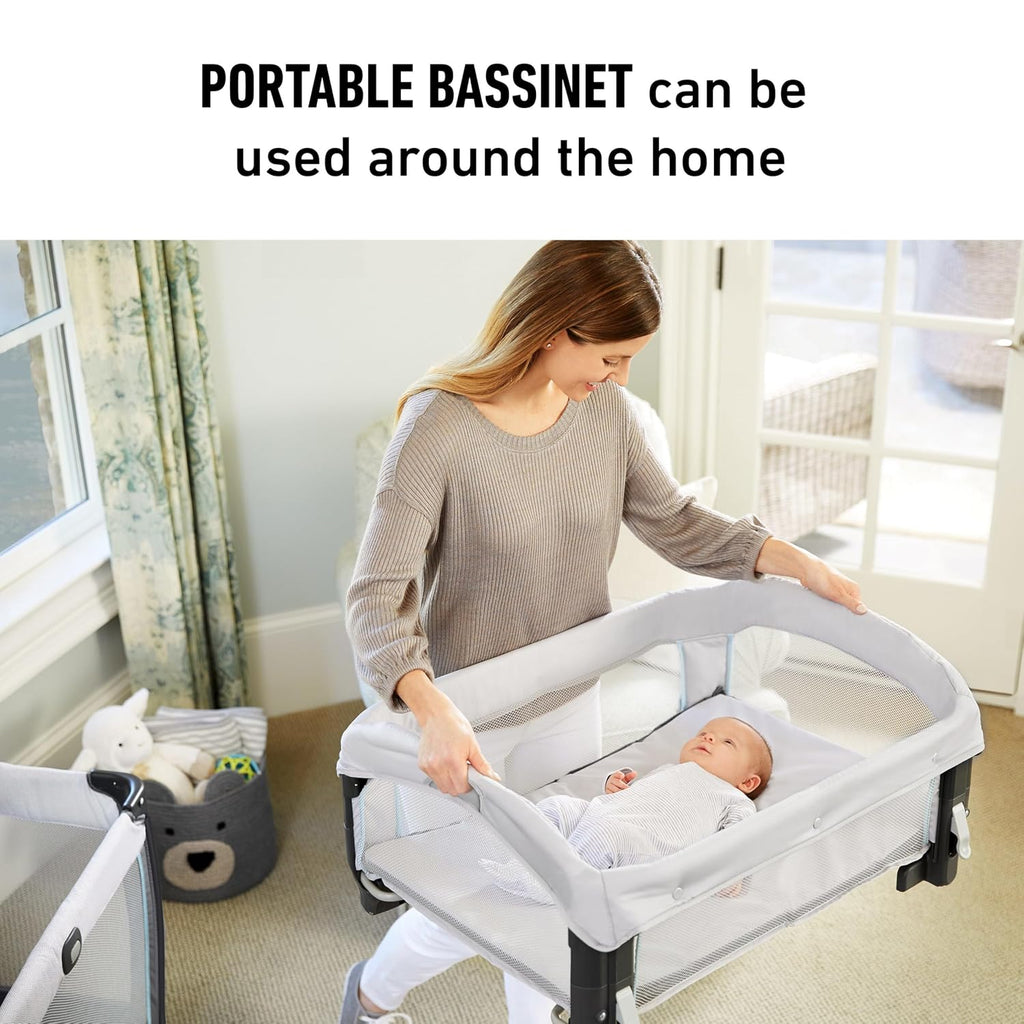 Graco® My View 4 in 1 Bassinet | Infant to Toddler Bassinet with 4 Stages Derby 23.19x33.5x32.25 Inch (Pack of 1)