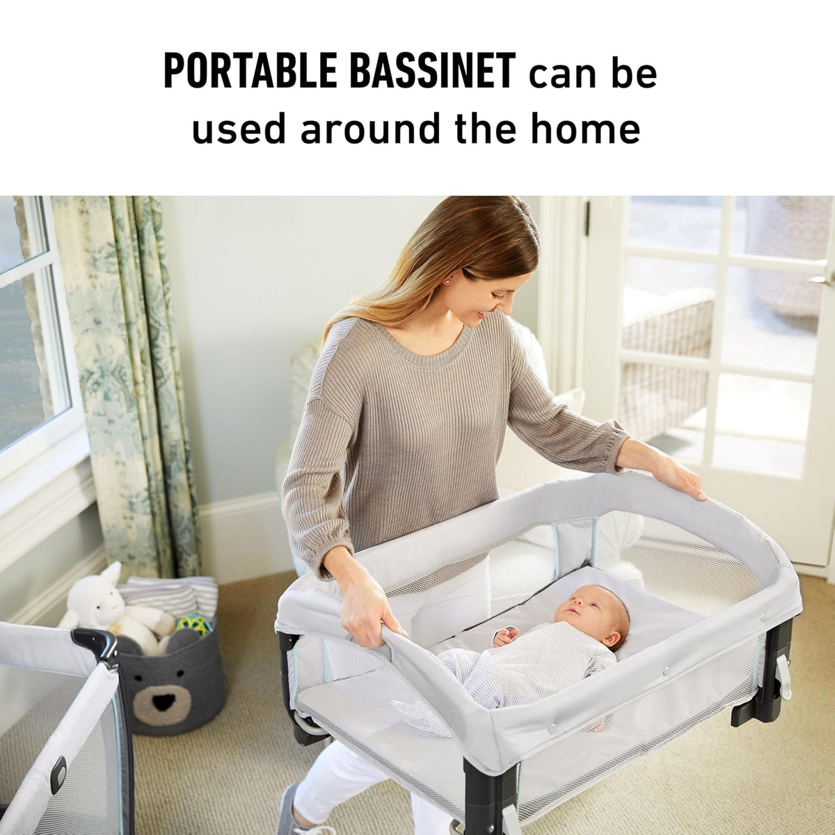 Graco® My View 4 in 1 Bassinet | Infant to Toddler Bassinet with 4 Stages Derby 23.19x33.5x32.25 Inch (Pack of 1)