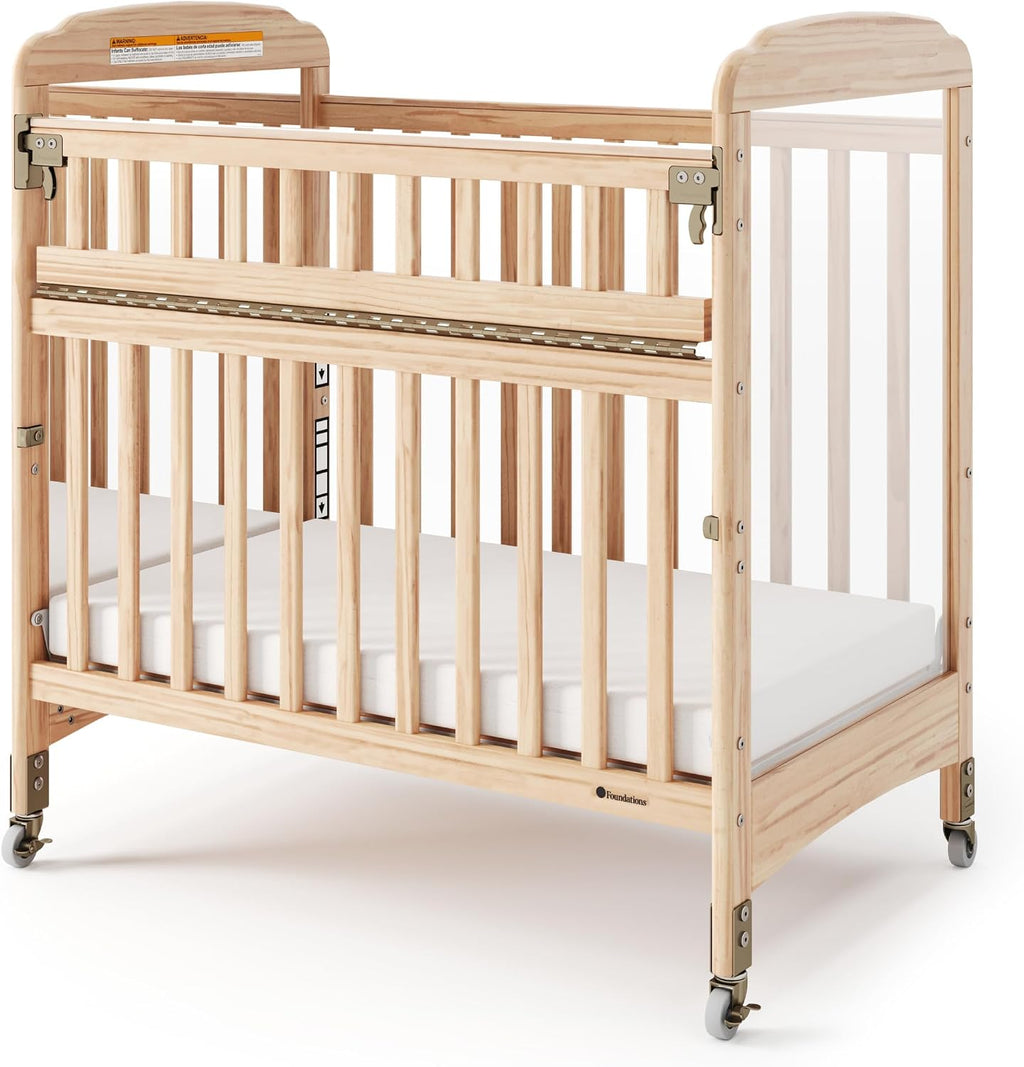 Foundations Serenity SafeReach Mirrorview Crib with Access Gate, Natural