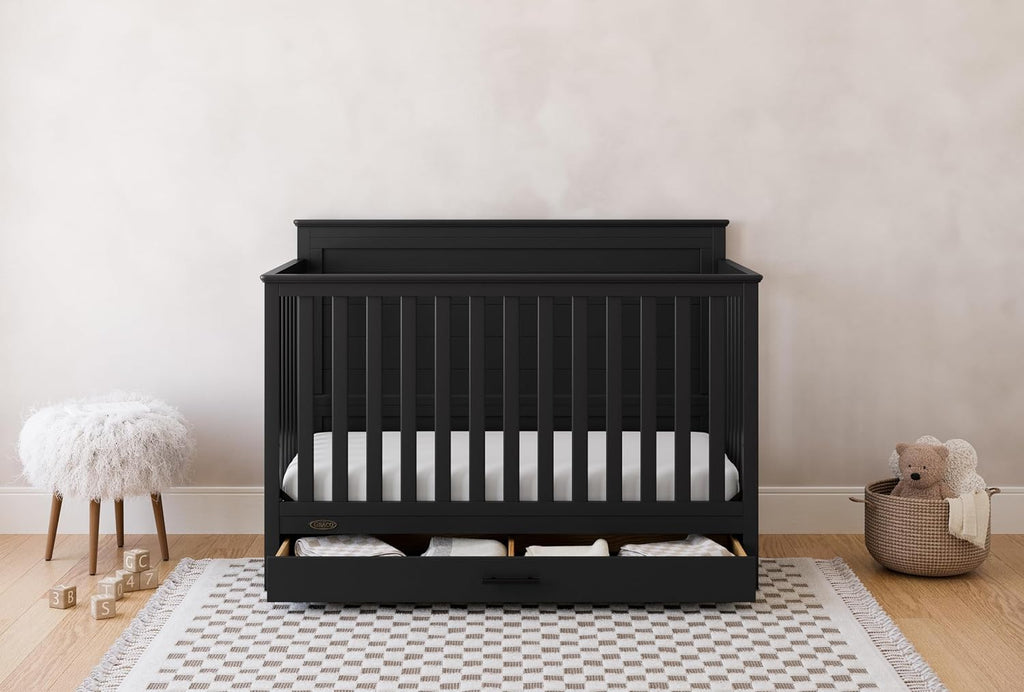 Graco Tristan 5-in-1 Convertible Crib with Drawer, Black