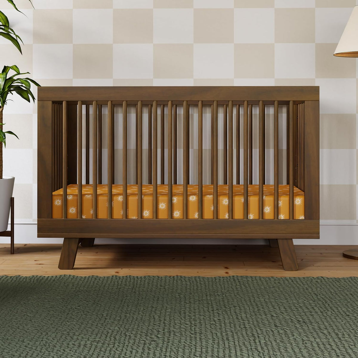Babyletto Hudson 3-in-1 Convertible Baby Crib, Natural Walnut
