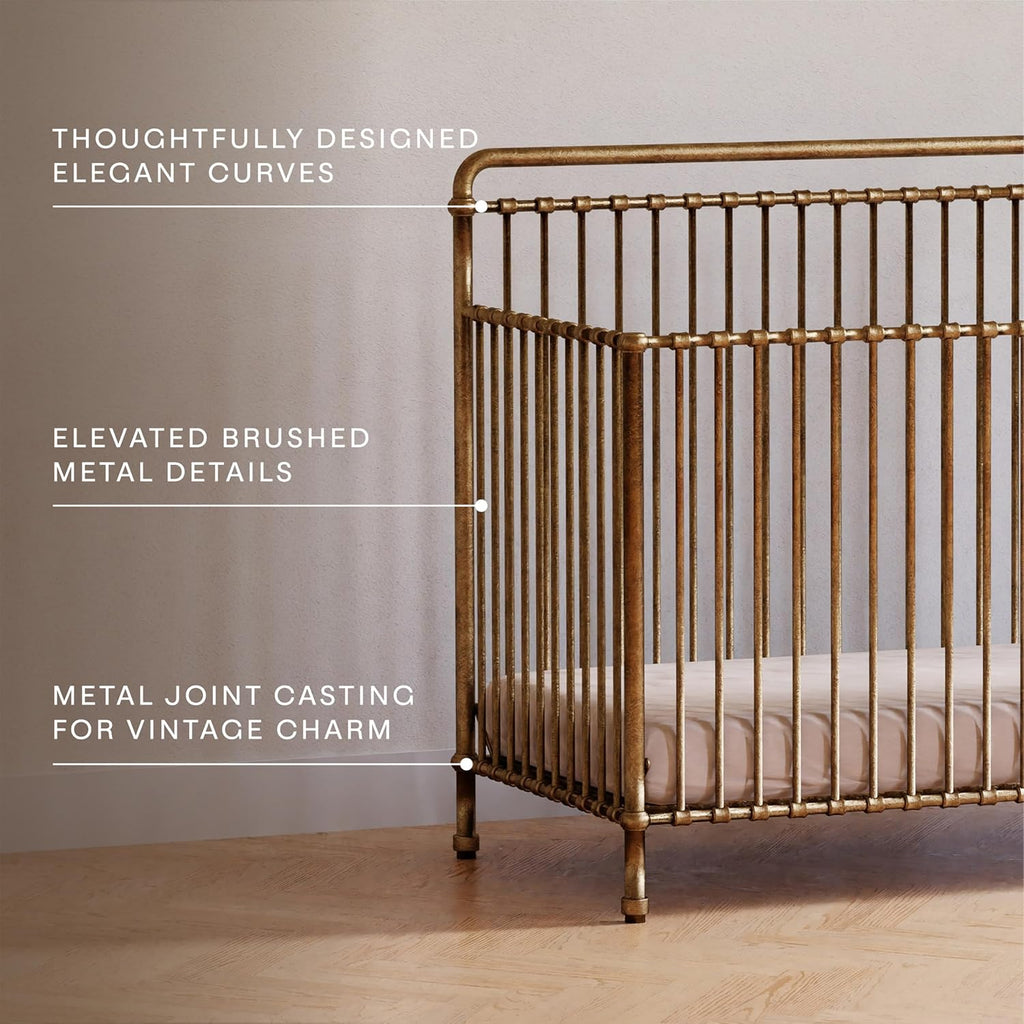 NAMESAKE Winston 4-in-1 Convertible Baby Crib, Vintage Gold - 70 lbs