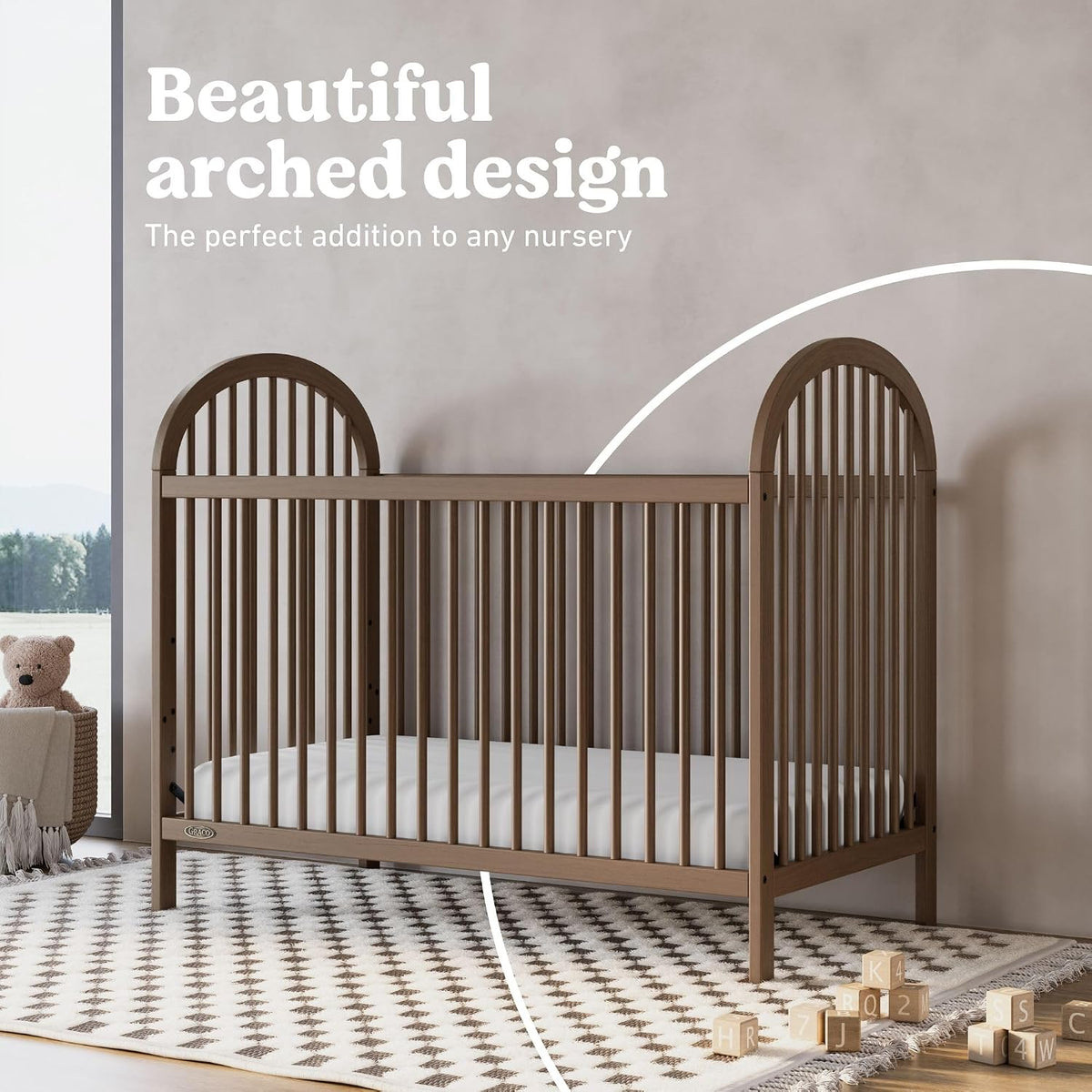 Graco Olivia 3-in-1 Convertible Crib, Hazelnut