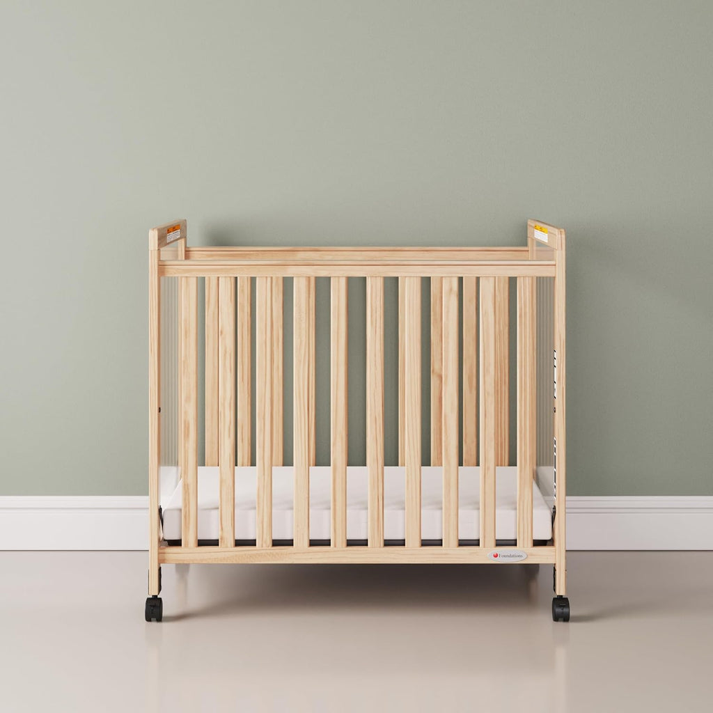 Foundations SafetyCraft Clearview Compact Daycare Crib, 5 Pack, Natural