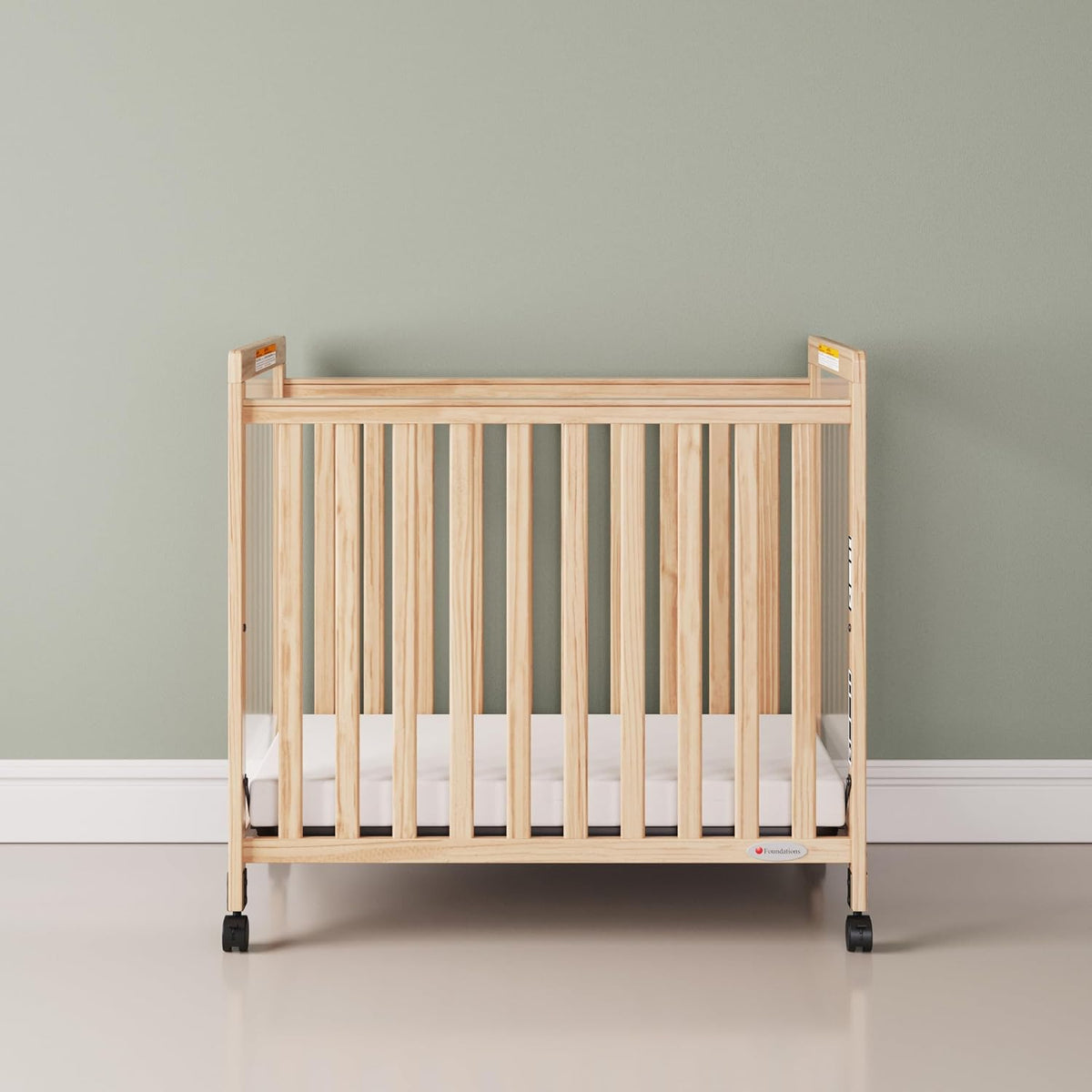 Foundations SafetyCraft Clearview Compact Daycare Crib, 5 Pack, Natural