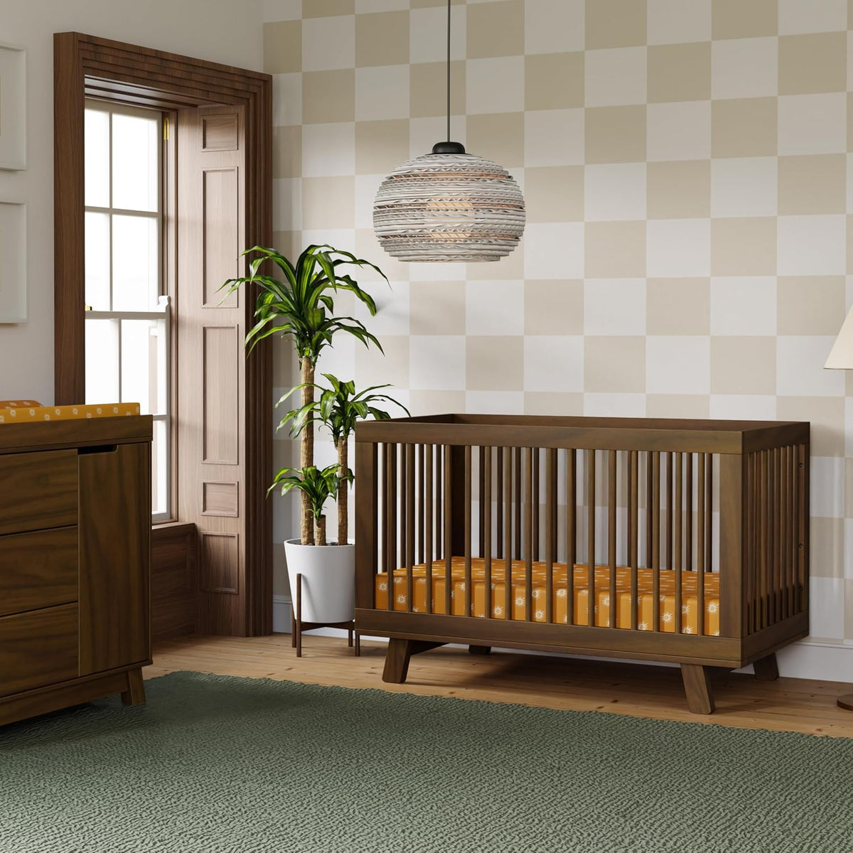 Babyletto Hudson 3-in-1 Convertible Baby Crib, Natural Walnut