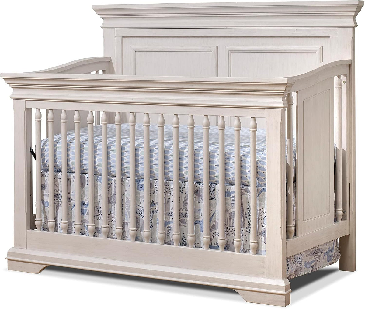 Sorelle Furniture Portofino Crib,Classic 4-In-1 Convertible Crib,Brushed Ivory Crib Made of Wood,Non-Toxic Finish, Wooden Baby Bed,Toddler Bed,Child’s Daybed and Full-Size Bed-Ivory