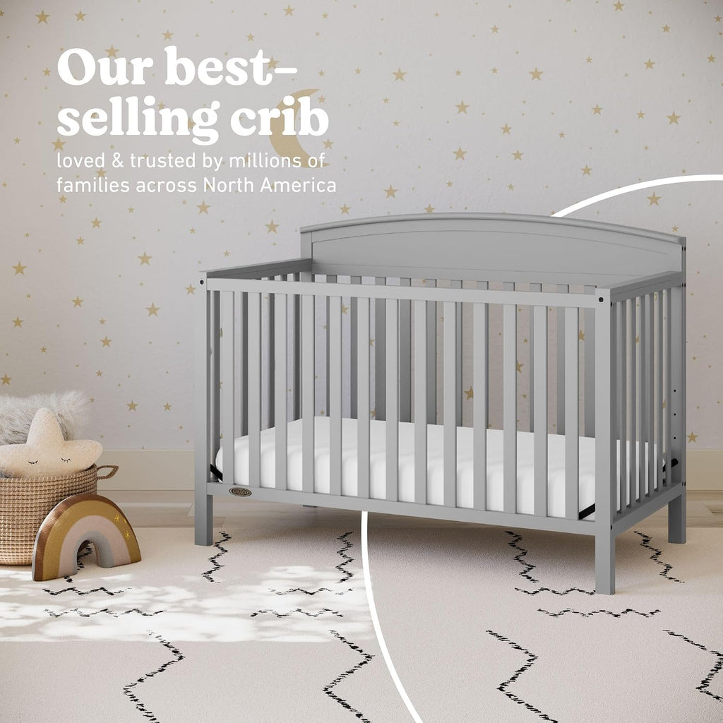 Graco Benton 5-in-1 Convertible Crib, Pebble Gray