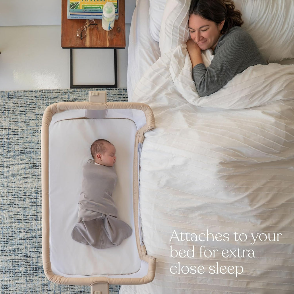 HALO® BassiNest® Bedside Sleeper – Breathable Baby Bassinet Slides Over Bed with Mesh Walls for Airflow & Visibility, Lowering Wall for Easy Access, Fits Most Beds