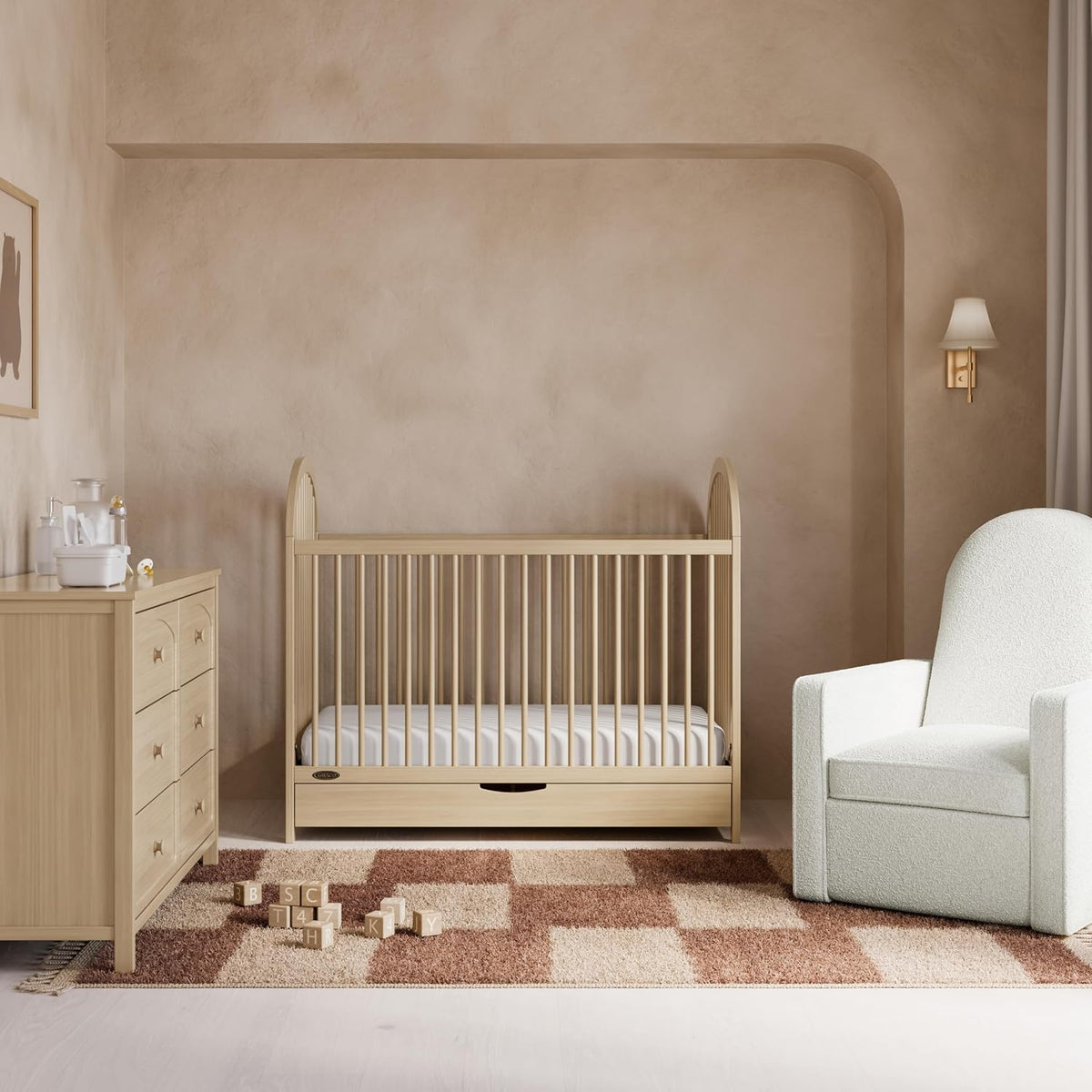 Graco Olivia 3-in-1 Convertible Crib with Drawer, Driftwood