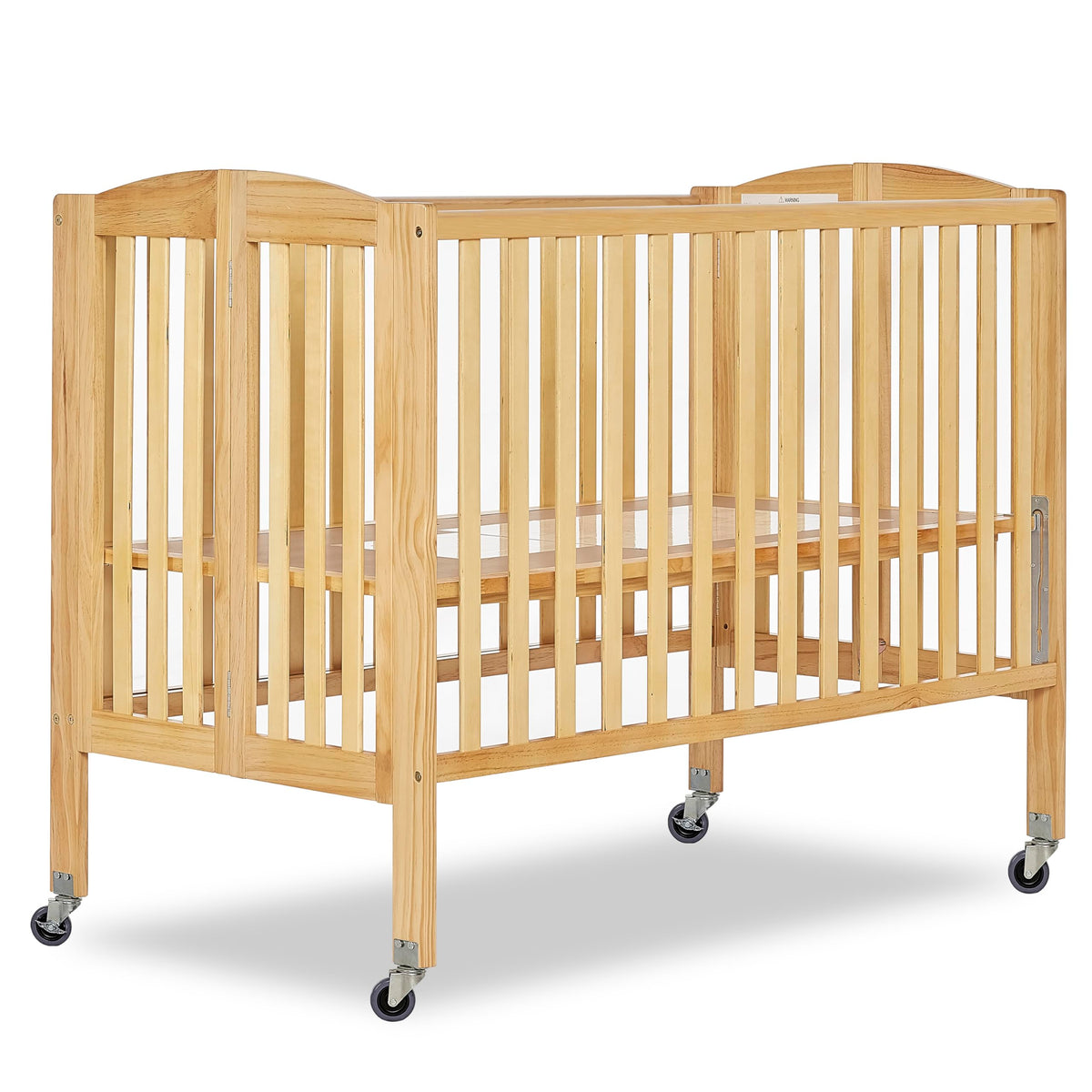 Dream On Me Folding Full Size Convenience Baby Crib with Durable Metal Wheels, Portable Space-Saving Design, 2 Adjustable Heights, Easy Fold Flat Storage, GREENGUARD Gold & BSA Certified, White