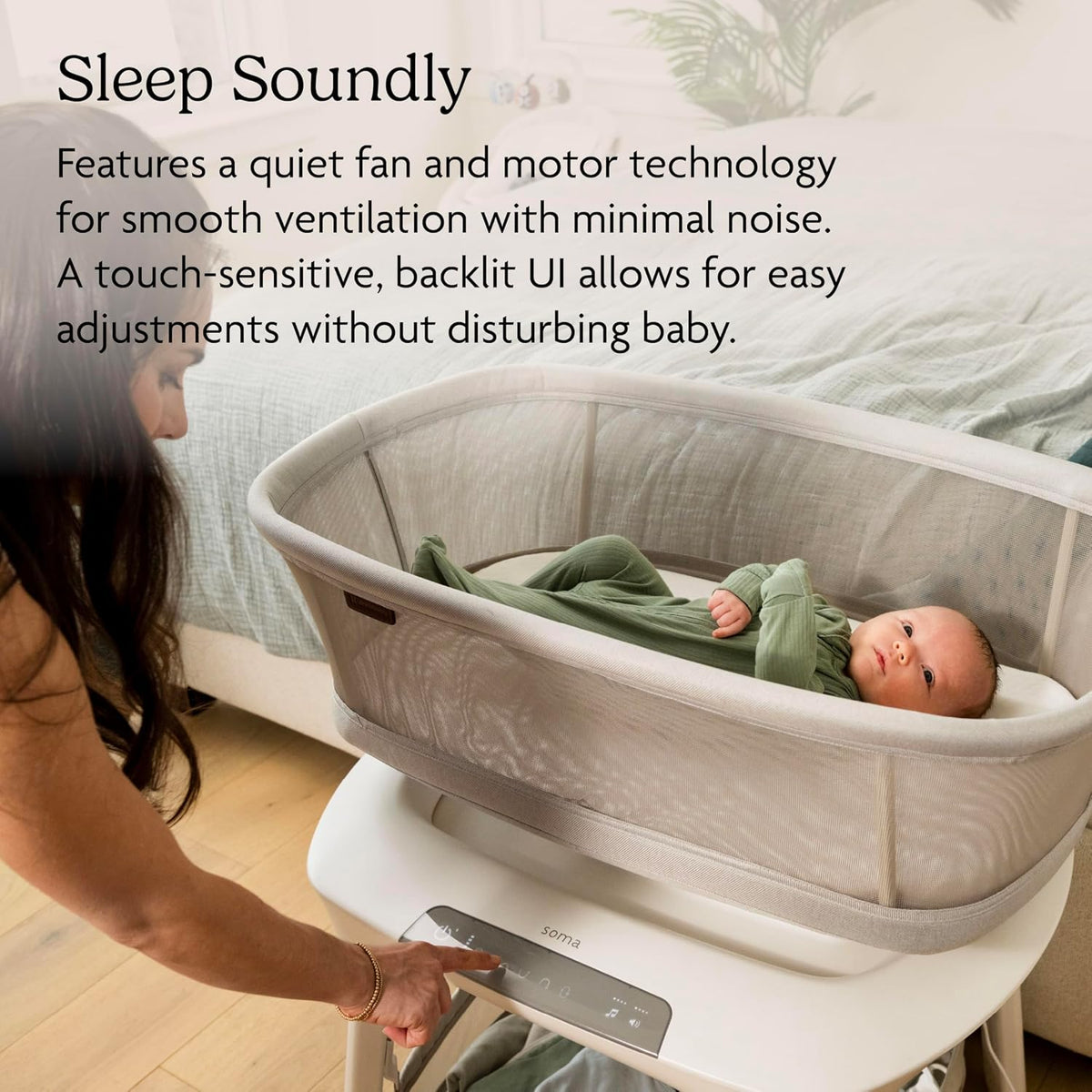 UPPAbaby Soma Smart Bassinet with MotionSync, Mattress, Sheet & Storage