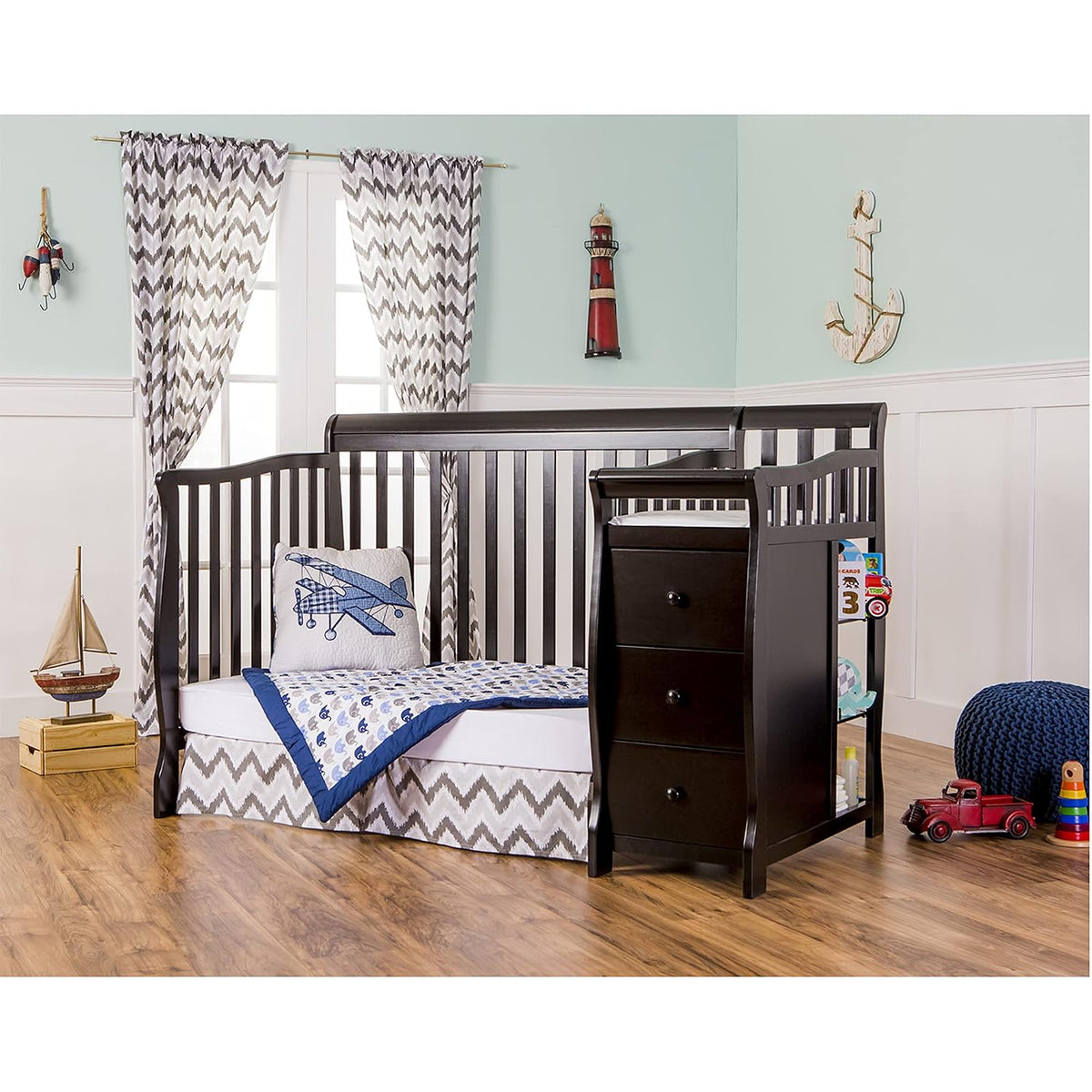 Dream On Me Brody 5-in-1 Convertible Crib and Changer, GREENGUARD Gold