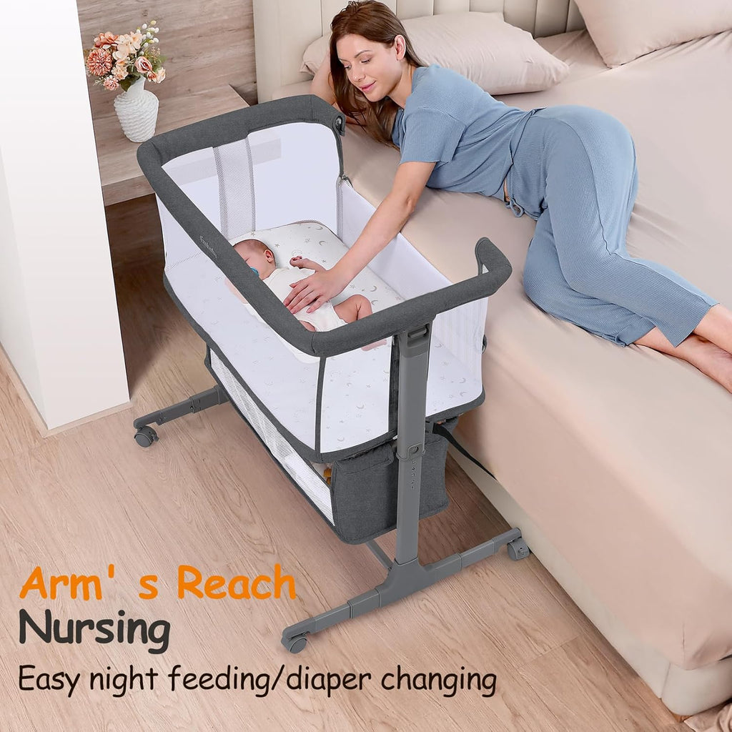 Ezebaby Bedside Bassinet for Baby, Portable Baby Bassinet Bedside Sleeper