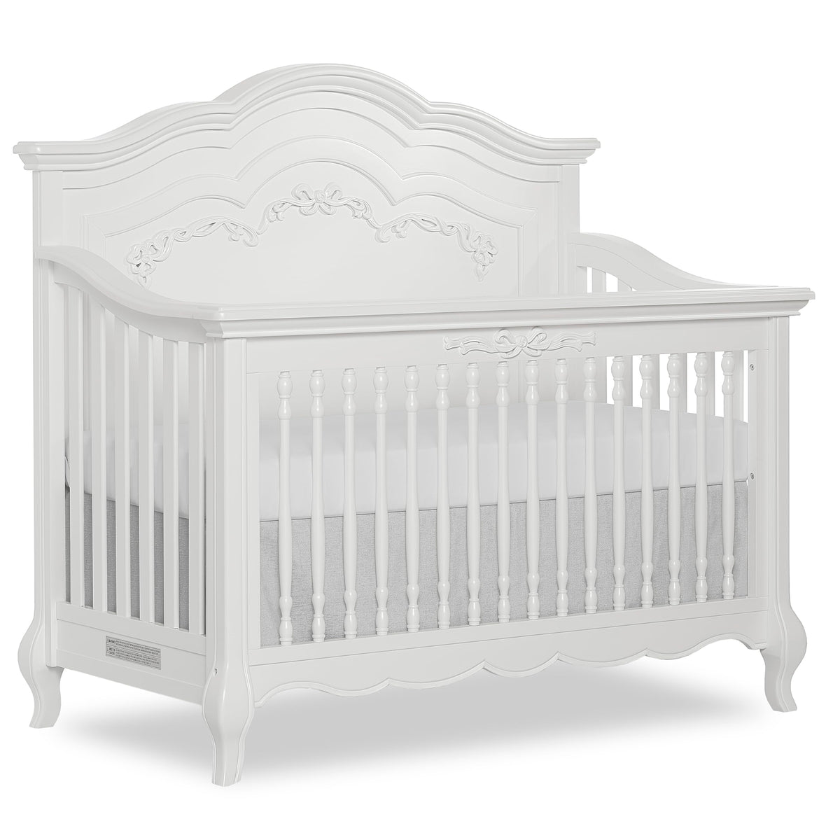 Evolur Aurora 5-in-1 Convertible Full Size Baby Crib, Blush Pink