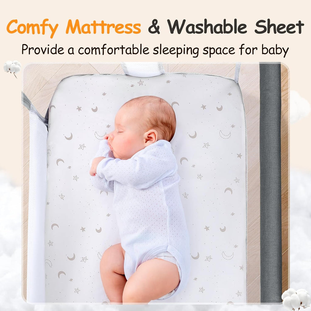 Ezebaby Bedside Bassinet for Baby, Portable Baby Bassinet Bedside Sleeper