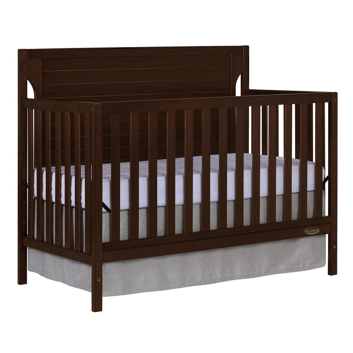 Dream On Me Cape Cod 5-In-1 Convertible Crib In Pebble Grey, Greenguard Gold And JPMA Certified, Built Of Sustainable New Zealand Pinewood, 3 Mattress Height Positions
