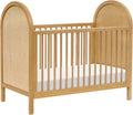 Babyletto Bondi Cane 3-in-1 Convertible Baby Crib, Honey with Natural Cane