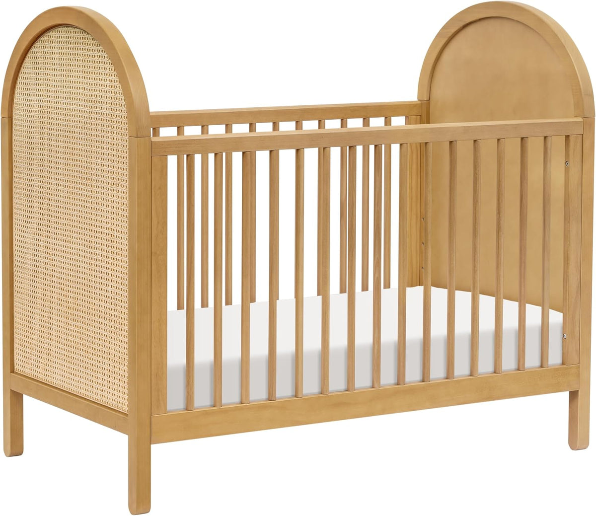 Babyletto Bondi Cane 3-in-1 Convertible Baby Crib, Honey with Natural Cane