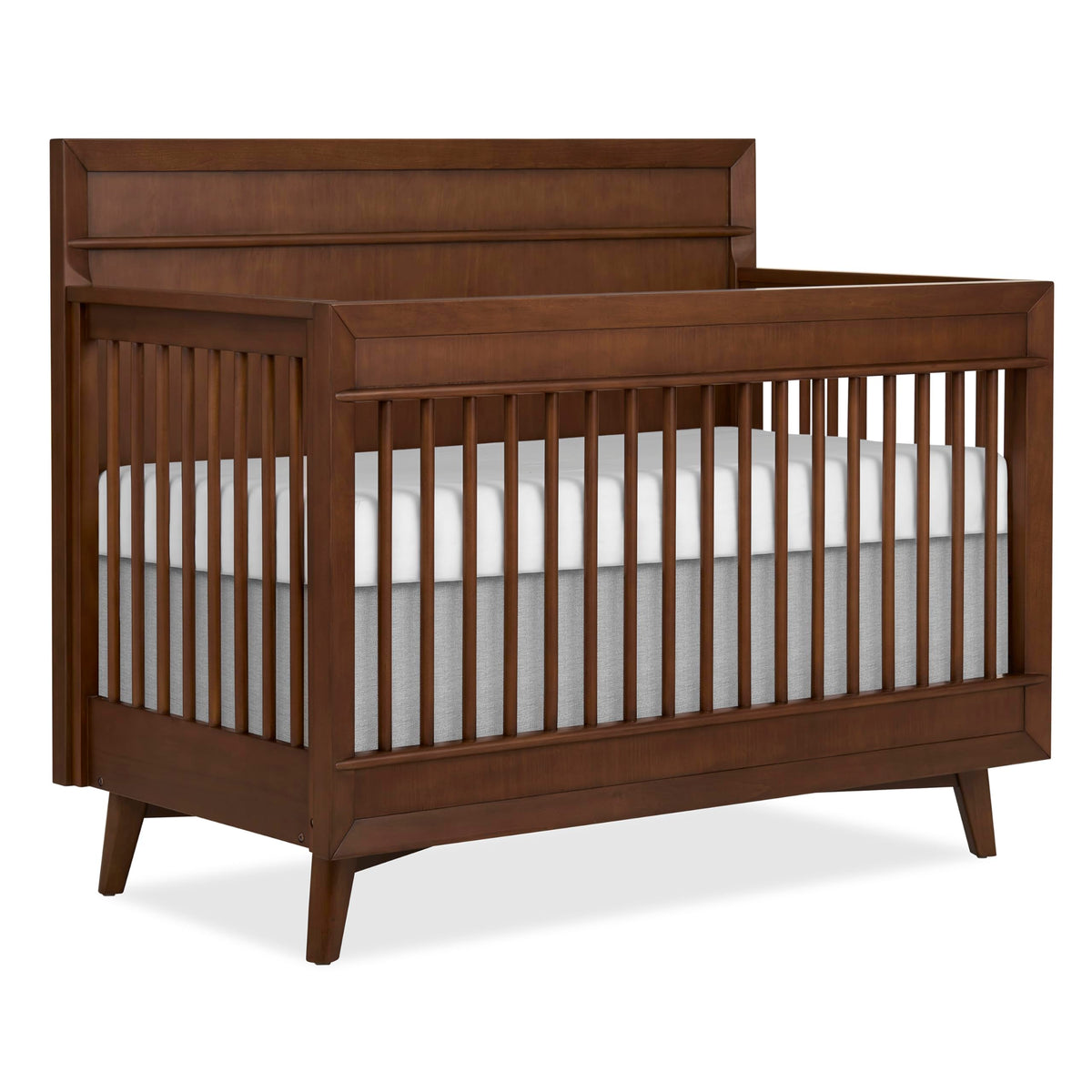 Evolur Loft Antilia 4-in-1 Convertible Full-Size Baby Crib in Vanilla Bean, GreenGuard Gold & BSA, Converts to Toddler, Day & Full-Size Bed, 3 Mattress Heights Modern Scandinavian Design